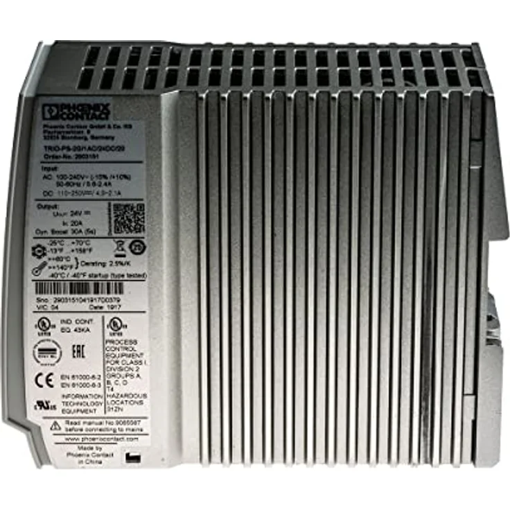 Phoenix Contact TRIO POWER Stromversorgung 1AC/24DC/20, 20 A, Push-in-Anschluss, für Maschinenbau, robust und platzsparend – Bild 3
