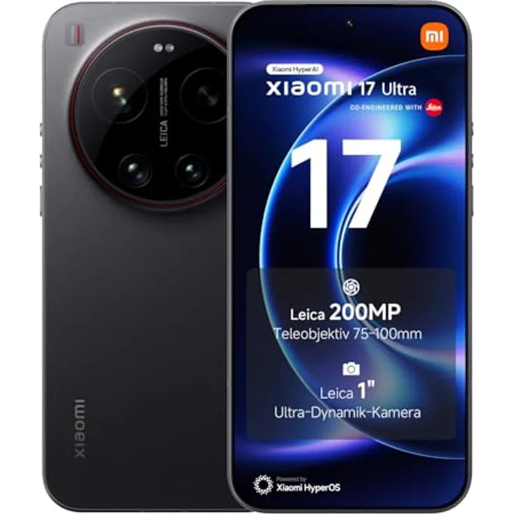 Xiaomi 17 Ultra (512 GB, Black, 6.90", Dual SIM, 5G), Smartphone, Schwarz