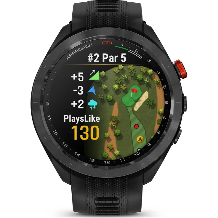 Garmin Approach S70 47mm Schwarz Keramik + Silikon-Wechselarmband – Bild 1
