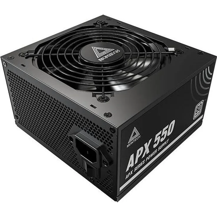 Montech APX 550W, ATX Netzteil mit flüsterleisem 120-mm-Lüfter, Schwarz