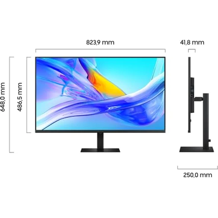 Samsung 37 Zoll ViewFinity S8 S80UD, 4K UHD PC-Monitor mit HDR10, USB-C, LAN, ergonomischem Easy Setup-Ständer, Eye Saver Mode, Flicker Free, LS37D804UAUXEN – Bild 5