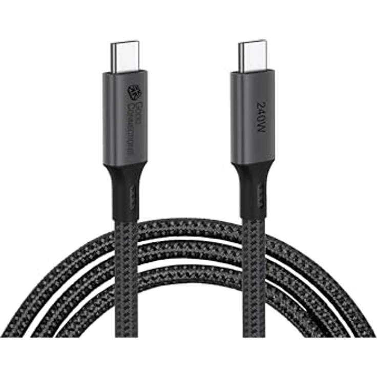 Good Connections USB 4.0 Gen. 3x2 Kabel (40GBit/s, 240W, 8K@60Hz), USB-C™ Stecker an USB-C™ Stecker, anthrazit, 0,5m – Bild 2