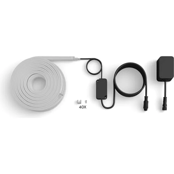 Philips Hue Neon Outdoor, 10-Meter Mehrfarbiger LED-Lightstrip mit 1100 lm, Wetterfest, Flexible Außenbeleuchtung, Chromasync™-Farbmischung, App- und Sprachsteuerung – Bild 8