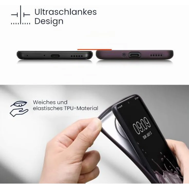 kwmobile Handyhülle für Samsung Galaxy A52/A52 5G/A52s 5G - weiche Silikon Case in Metallic Brombeere mit rutschfester und reißfester Schutzhülle – Bild 2