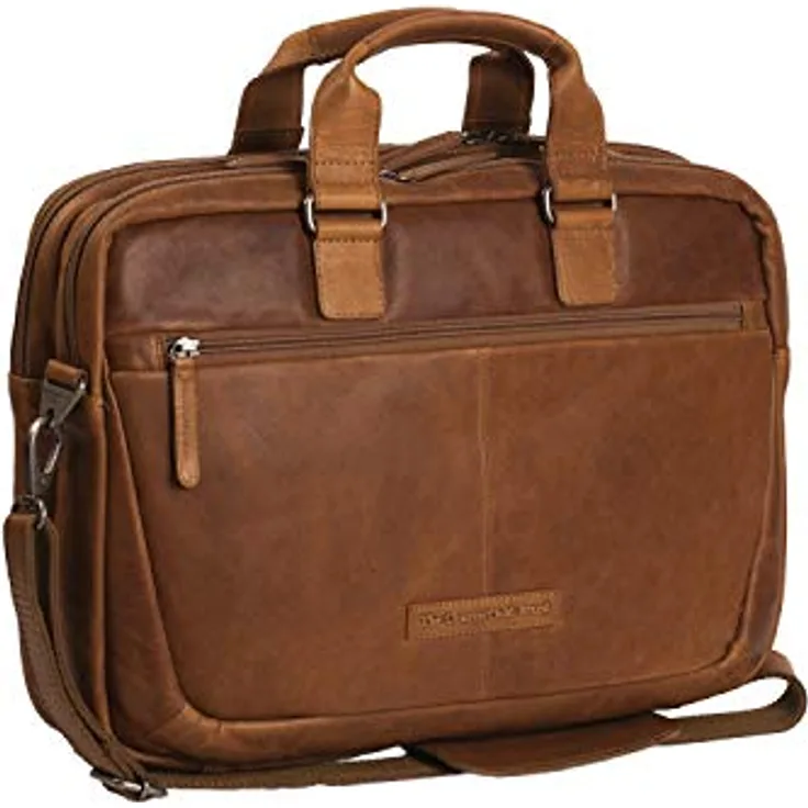 The Chesterfield Brand Aktentasche Seth 1010, moderne Laptoptasche aus gewachstem Rindleder, hellbraun, 40 x 7 x 29 cm