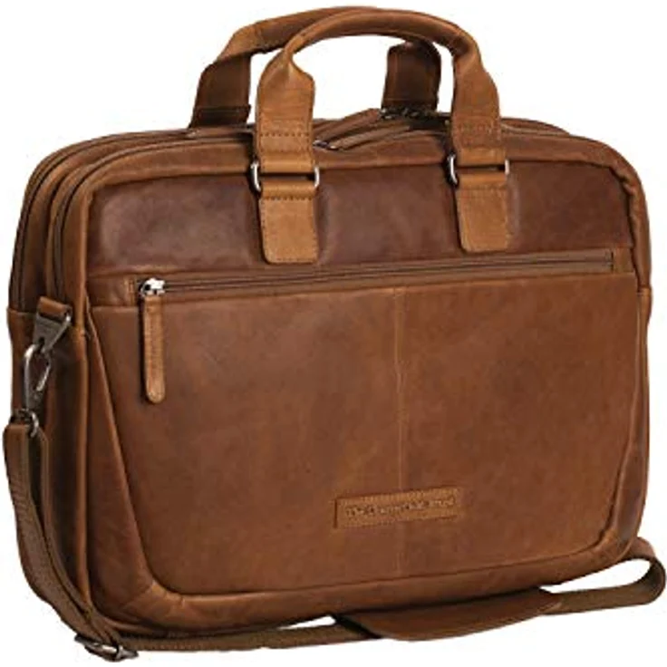 The Chesterfield Brand Aktentasche Seth 1010, moderne Laptoptasche aus gewachstem Rindleder, hellbraun, 40 x 7 x 29 cm – Bild 1