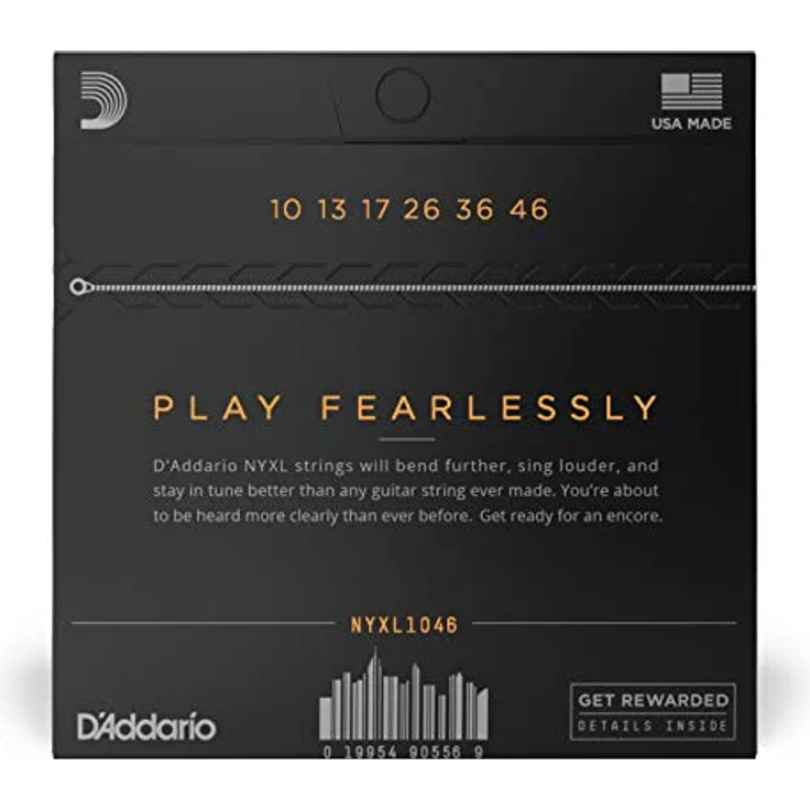 D'Addario E Gitarren Saiten | Gitarrensaiten E Gitarre | E Gitarre Saiten | Electric Guitar Strings | NYXL1046 NYXL E-Gitarrensaite Super Light 010-046 bis 30% reißfester – Bild 2
