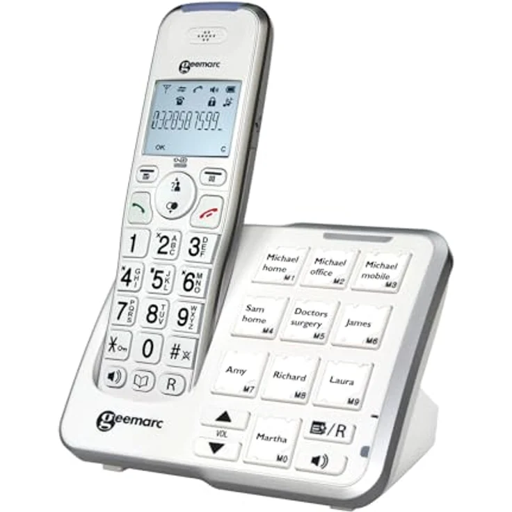 Geemarc AmpliDECT 295 PHOTO Großtastentelefon mit 10 Direktwahl-Fototasten und optischer Anrufanzeige an der Basisstation, integrierter Anrufbeantworter, Deutsche Version – Bild 5