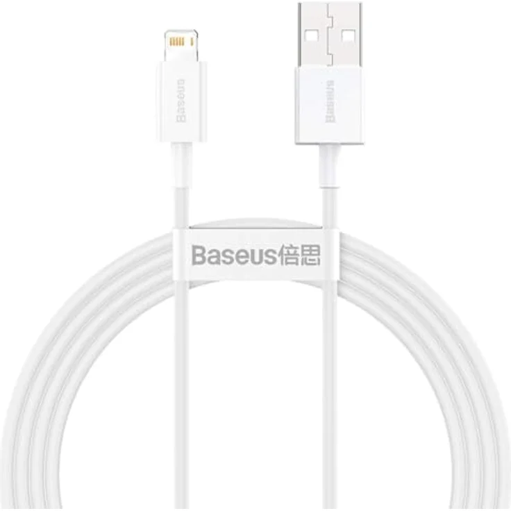 Baseus Superior Schnell-Ladekabel USB auf Lightning, 2,4A, 1,5m, weiß, für schnelle Datenübertragung und erweiterten Schutz – Bild 2