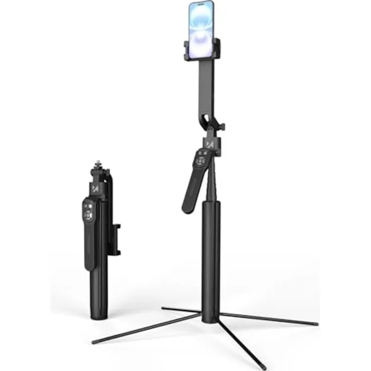 Wozinsky WST-360YS, Selfie Stativ mit Auto Gesichts-Tracking, 360 Grad drehbar, Gestensteuerung, stabile Metallkonstruktion, kompatibel mit Kameras und Smartphones