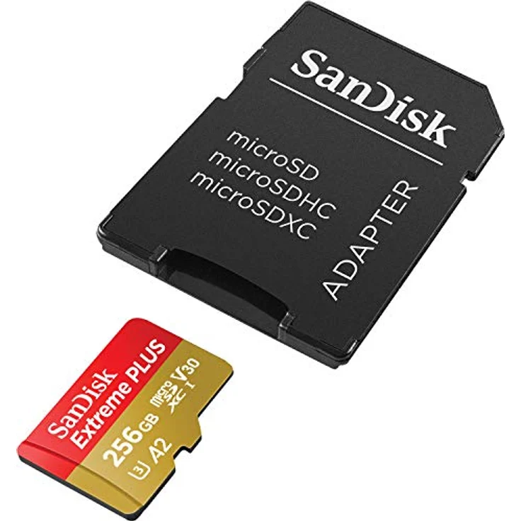 SanDisk Extreme Plus 256GB microSDXC Class 10 Speicherkarte mit SD-Adapter, Gold-Rot – Bild 5