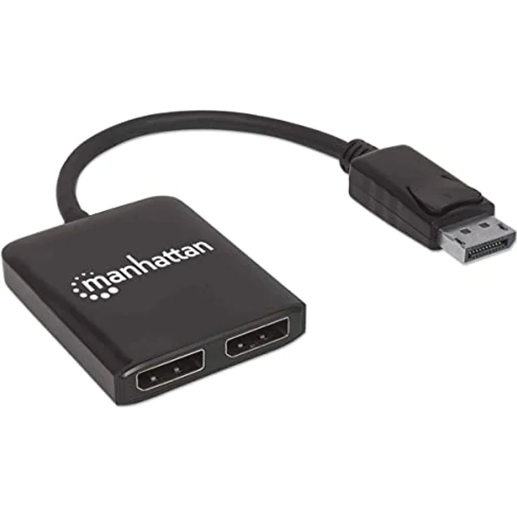 Manhattan 207768 DisplayPort auf 2-Port DP Splitter mit Multi-Stream Transport, schwarz – Bild 4
