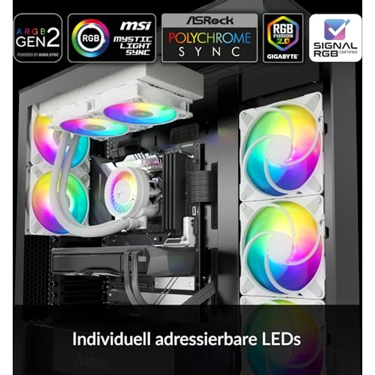 ARCTIC Liquid Freezer III 240 A-RGB - Wasserkühlung PC, AIO CPU Wasserkühler, effiziente PWM-gesteuerte Pumpe, Weiß – Bild 2