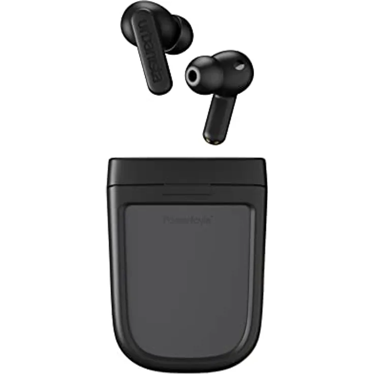 Urbanista Phoenix Solar Powered In Ear Bluetooth Kopfhörer Noise Cancelling, Hybrid ANC, Unendliche Spielzeit, Multipoint Earbuds, Ladecase kabellos und selbstaufladend mit Licht, Mitternachtsschwarz