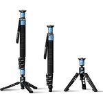 SIRUI P-424FS Kamera Einbeinstativ, 160cm Heavy Duty Carbon Fiber Foto Video Einbeinstativ, 4-Sektion Professional Einbeinstativ mit Füßen, Modular 3 in 1, Quick Release Design, Max Load 12kg