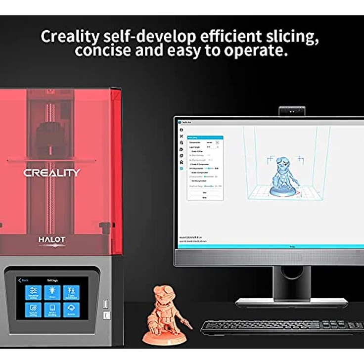 Creality HALOT-ONE 3D Drucker, Hochpräziser Resin Printer mit integrierter Lichtquelle, 5.96" Monochrome LCD und Aktivkohlefiltersystem – Bild 4