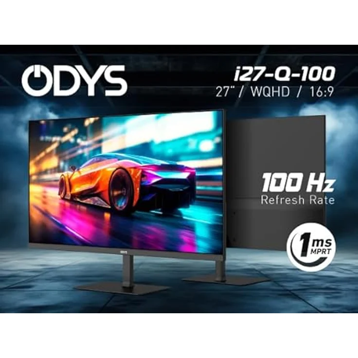 Odys i27-Q-100-27 Zoll (69 cm) Office & Gaming Monitor, WQHD, FreeSync, USB-C, Schwarz – Bild 4