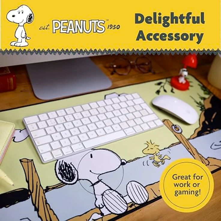 Blue Sky Designs Peanuts XXL Mauspad, offiziell lizenziertes Mousepad mit Snoopy, 70 x 30 cm – Bild 5