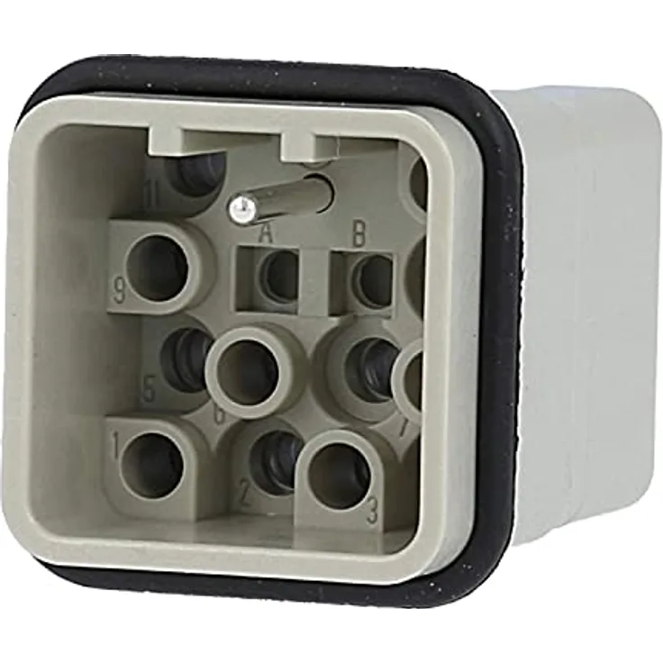 HARTING Han Q12/0 Stifteinsatz (M), 12-polig mit Crimp- / Quick-Lock-Anschluss (PE), 400V, 10A, 1 Stück