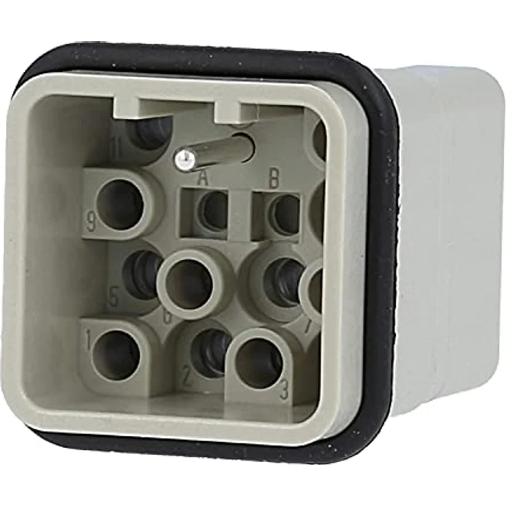 HARTING Han Q12/0 Stifteinsatz (M), 12-polig mit Crimp- / Quick-Lock-Anschluss (PE), 400V, 10A, 1 Stück – Bild 1