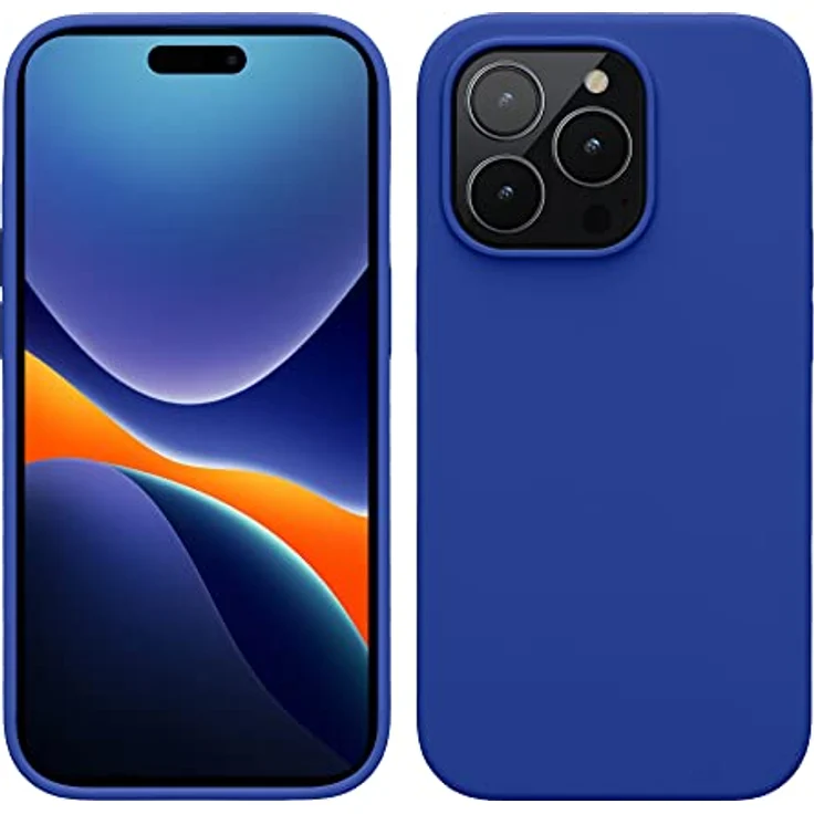 kwmobile Handyhülle für iPhone 14 Pro, Silikon Hülle in Baltik Blau, anti-rutsch, kabelloses Laden, schutz gegen Stöße und Kratzer – Bild 1