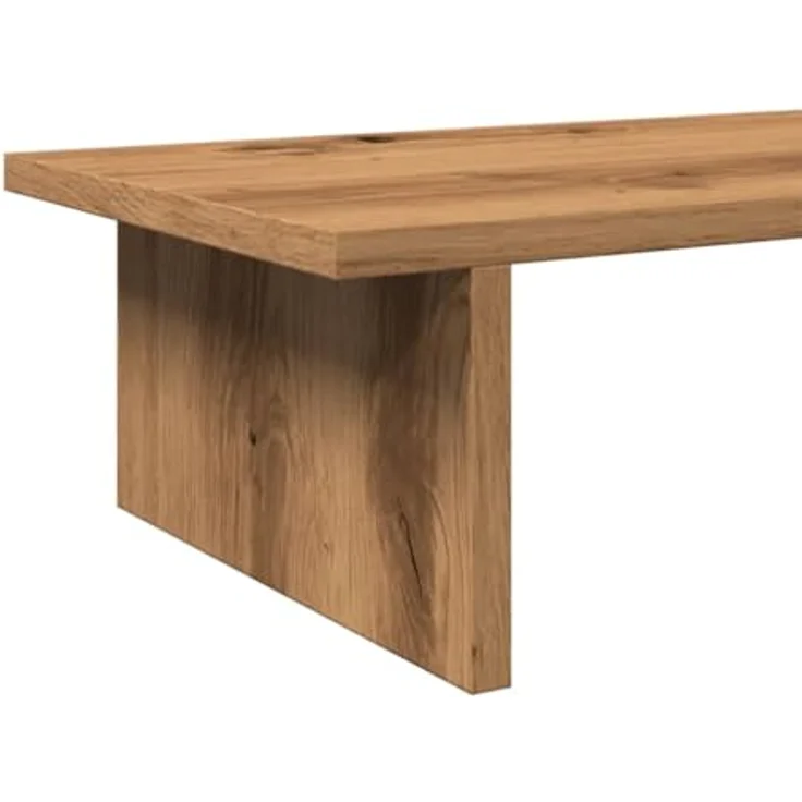 vidaXL Monitorständer Artisan-Eiche, 100x27x15 cm, stabiler Holzwerkstoff mit reichlich Stauraum für zwei Monitore – Bild 4