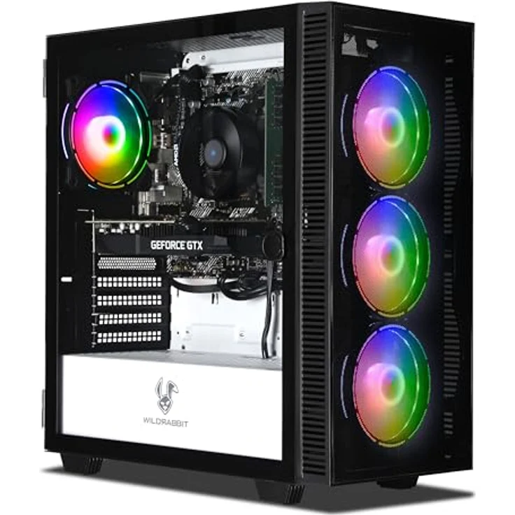 Ankermann Business Gaming V3 | AMD Ryzen 5 4500 | Nvidia GeForce GTX 1650 4GB | 16GB RAM | 1TB NVMe SSD | Windows 11 | WLAN | Libre Office | RGB Gehäuselüfter | WILDRABBIT AERO Case – Bild 1