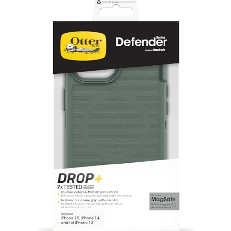 OtterBox Defender Series MagSafe Hülle für iPhone 15/iPhone 14/iPhone 13, stoßfest, sturzsicher, extrem robust, Schutzhülle, Militärstandard getestet, Grün – Bild 5