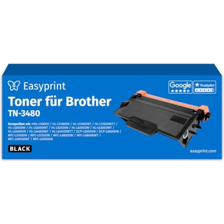 Easyprint TN3480 Tonerpatrone, kompatibel für Brother Geräte, 9 Stück, Schwarz, für bis zu 1.000 Seiten – Bild 1