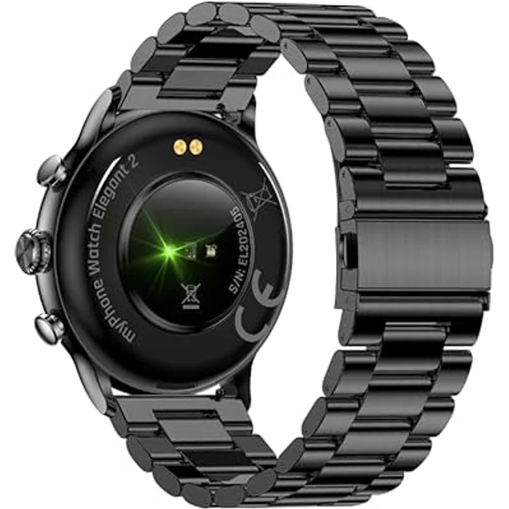 MP myPhone Smartwatch Watch Elegant 2 AMOLED 1,43Zoll, IP67, Bluetooth Calling, 7 Tage Akkulaufzeit, Schwarz – Bild 3