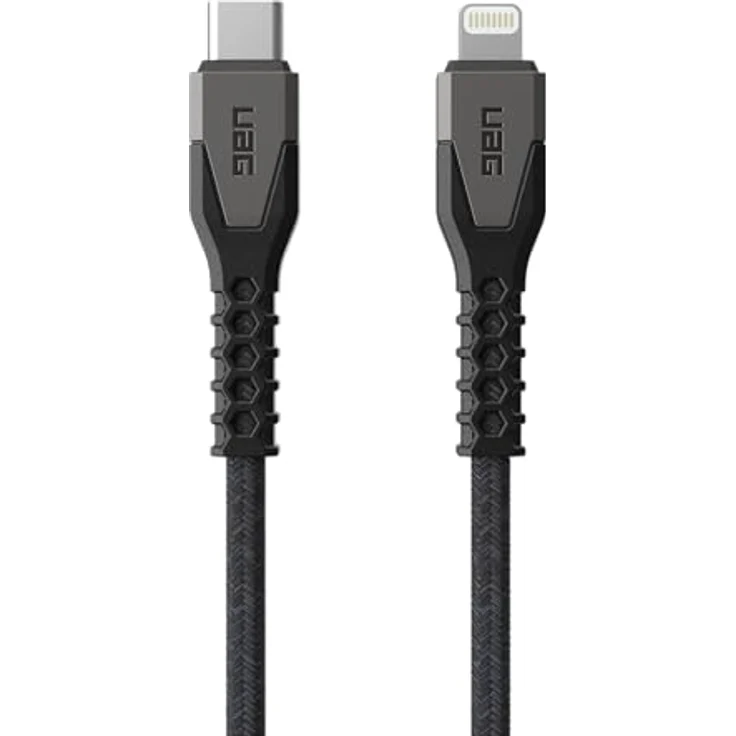 UAG Urban Armor Gear Robustes USB-C auf Lightning Kabel, 30W, 1,5 m, schwarz/grau – Bild 6