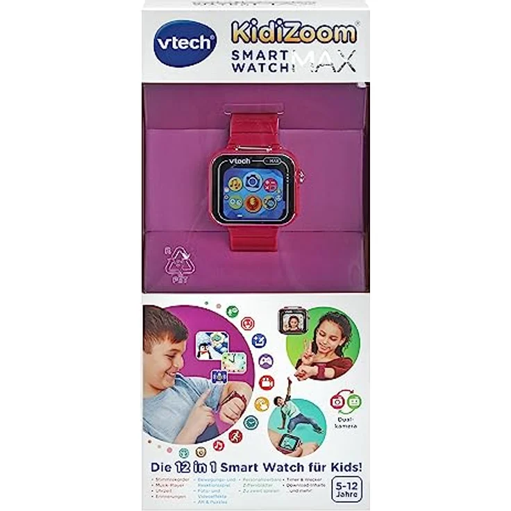 VTech KidiZoom Smart Watch MAX lila, Kinder-Smartwatch mit integrierter Kamera, Spiele und Schrittzähler – Bild 8