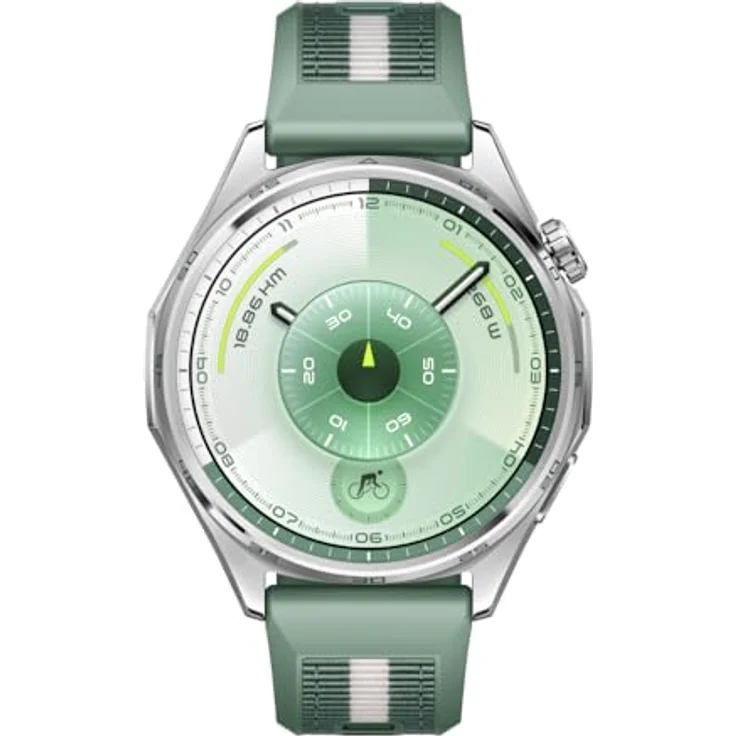 Huawei Watch GT 6, 46mm Smartwatch in Silber mit grünem Armband und umfangreichen Fitness-Features – Bild 3