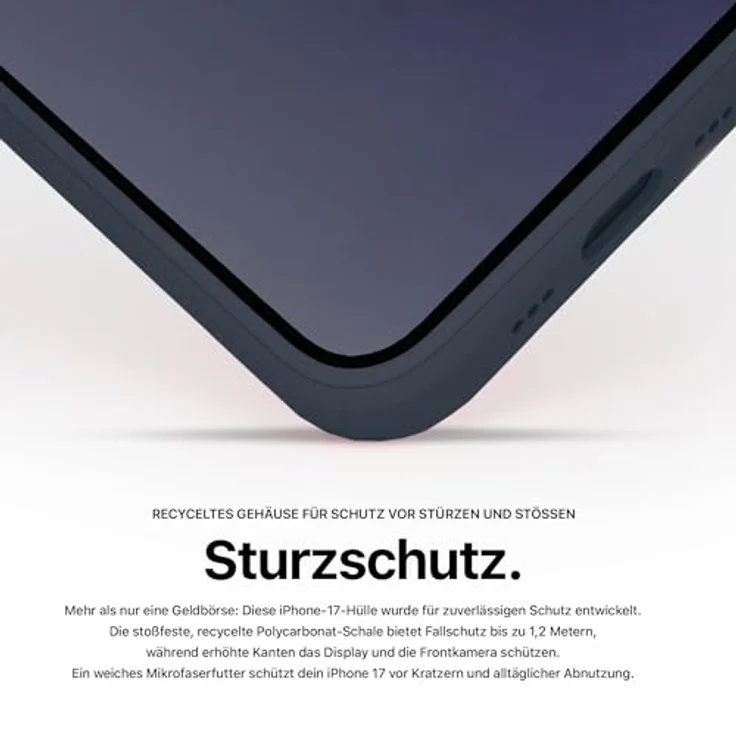 Decoded Leather Backcover für Apple iPhone 17 Pro, handgefertigte Smartphone-Hülle aus vollnarbigem Leder, Blau, mit MagSafe-Technologie und schockabsorbierender TPU-Innenschicht – Bild 4