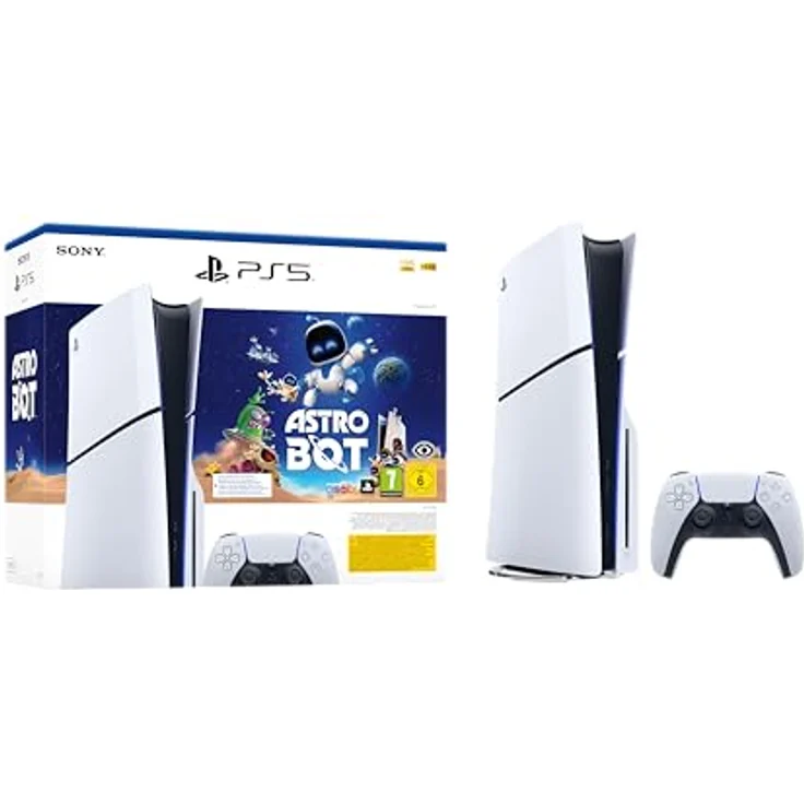 Sony Playstation 5 Disk Edition (Slim) – Astro Bot Bundle, ultimatives Gaming-Erlebnis mit schneller SSD und DualSense Controller – Bild 1