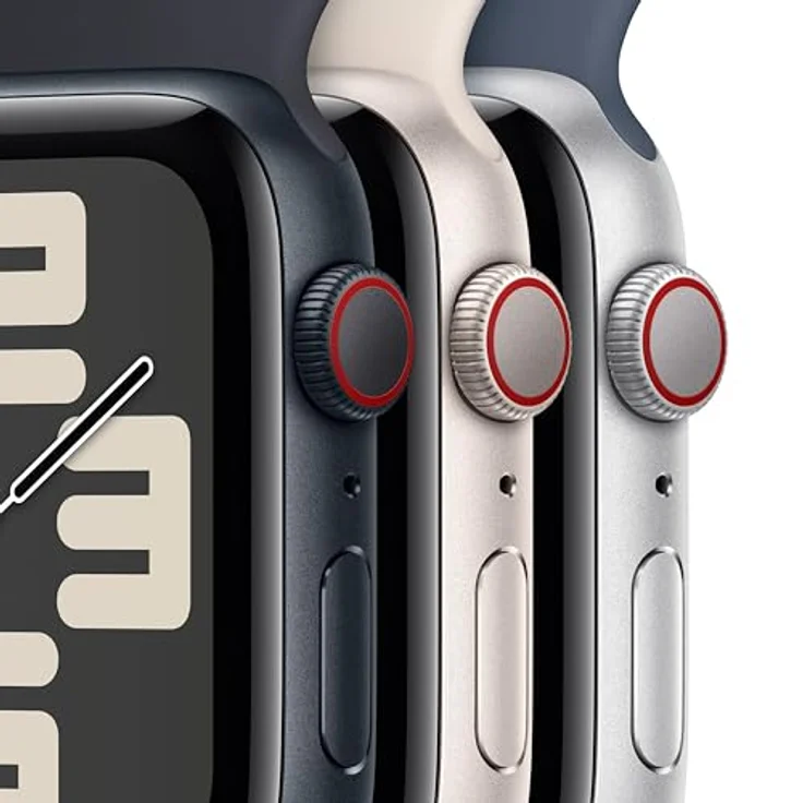 Apple Watch SE (2. Generation) GPS + Cellular, 44 mm Aluminiumgehäuse Mitternacht, Sportarmband Mitternacht – M/L – Bild 3