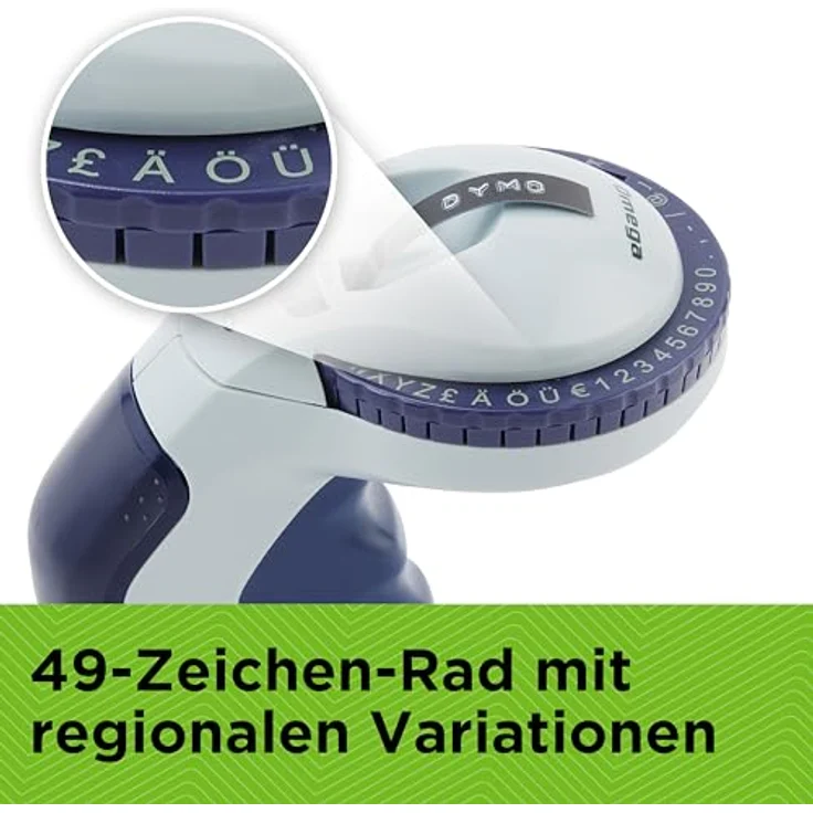 DYMO Beschriftungsgerät Omega, Prägegerät mit Drehregler, ergonomischem Soft-Touch-Griff und Standfunktion, schwarz – Bild 5