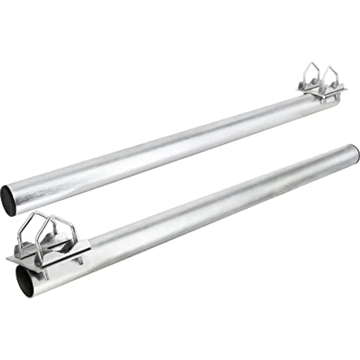 PremiumX Balkon-Halter 100cm Ø 48mm Stahl Mast Geländer-Halterung für Satelliten-Schüssel und Antennen, inklusive 2 verzinkten Schellen – Bild 2