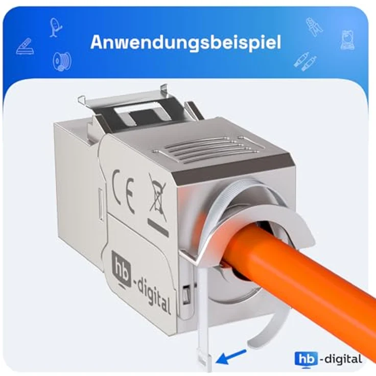 SET 2x RJ45 Keystone, werkzeuglos, zertifiziert, CAT 6a – Bild 10