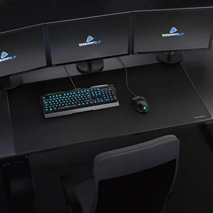 CSL - Übergröße Mauspad Gaming Titanwolf 1200x600mm - XXXL Mousepad groß mit Motiv - Tischunterlage Large Size - verbessert Präzision und Geschwindigkeit - XXL z.B. für Logitech Maus und Tastatur – Bild 7