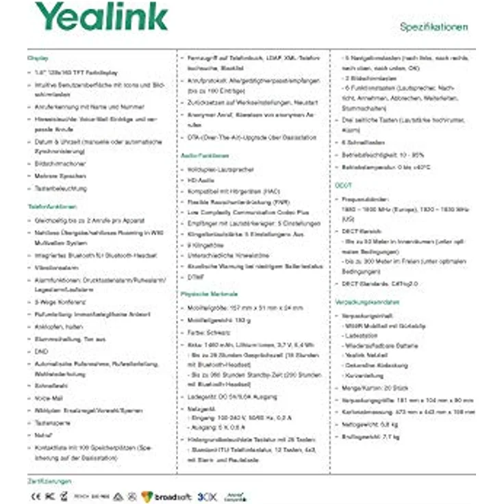 Yealink DECT W59R DECT-Telefon-Mobilteil Schwarz – Bild 10