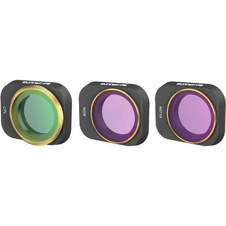 Sunnylife Set aus 3 Filtern CPL+ND8+ND16 für DJI Mini 3 Pro (MM3-FI415), Drohnen Zubehör zur Optimierung von Fotografie und Videoaufnahmen