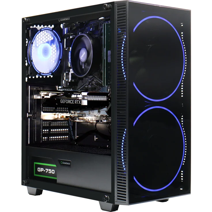 Hyrican GAMEMAX Gaming-PC Black Hole 7563, i5-14400F, 32GB RAM, 1TB SSD, RTX 5060Ti 16GB, Windows 11, ARGB-Beleuchtung
