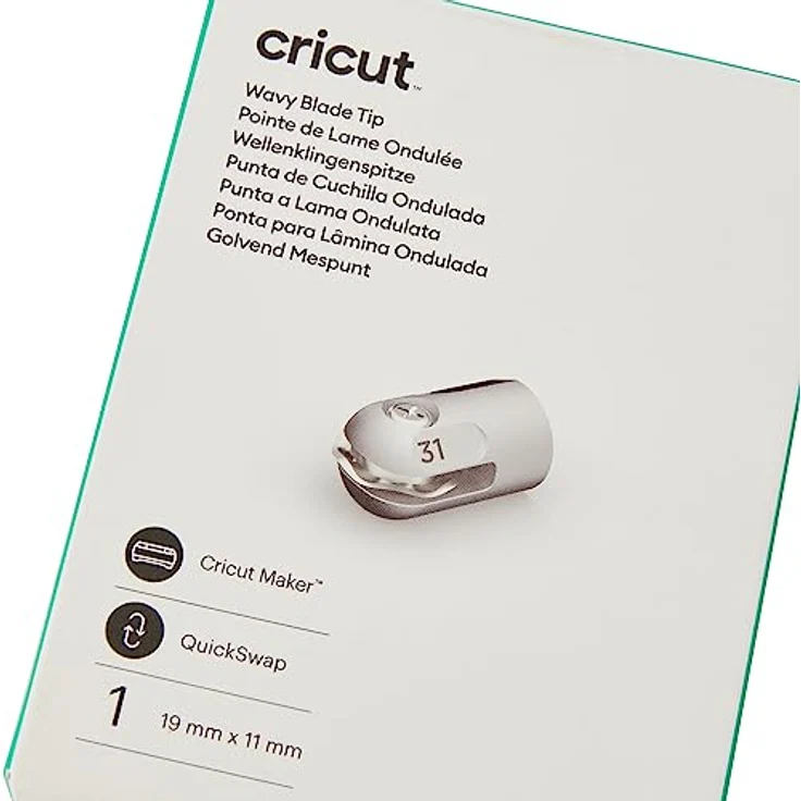 Cricut Wavy Blade Tip 2007455, Ersatzklinge aus rostfreiem Metall für Cricut Maker, 2 mm Länge, Wellenform – Bild 6