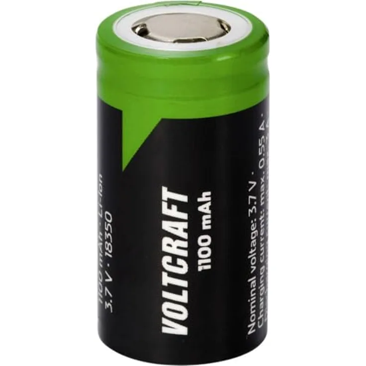 VOLTCRAFT VC-18350 Spezial-Akku 18350 Flat-Top, Lithium 3.7 V, 1100 mAh