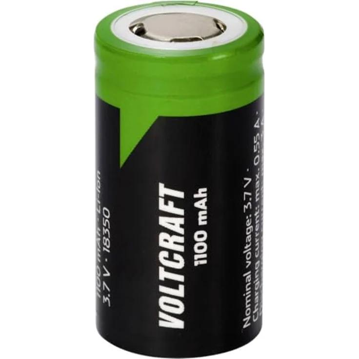 VOLTCRAFT VC-18350 Spezial-Akku 18350 Flat-Top, Lithium 3.7 V, 1100 mAh – Bild 1