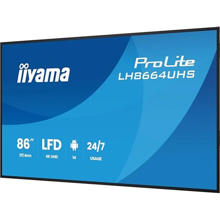 iiyama Prolite LH8664UHS-B3AG, 85.6" 4K UHD Digital Signage Display mit Android 14, HDMI, USB-C, WiFi, 24/7 AntiGlare – Bild 3