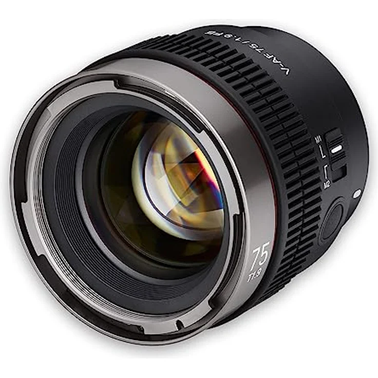 Samyang V-AF 75mm T1,9 FE für Sony E, Videoobjektiv, Auto Fokus Objektiv, Cine Lens 8K Unterstützung, Anamorphic kompatibel, Custom Switch und Custom Button – Bild 1