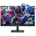 TITAN ARMY P2510S 24.5 Zoll 1440P Gaming Monitor, QHD 2560 x 1440, Fast IPS 1ms GTG, Adaptive Sync, Rahmenlos, HDR10, 126% sRGB, Low Blue Light, 100*100 VESA, HDMI 2.0 DisplayPort 1.4 (Schwarz)
