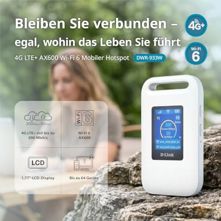 D-Link DWR-933W, mobiler Hotspot mit 4G LTE Advanced, 600 Mbps, Wi-Fi 5 und Wi-Fi 6 – Bild 3